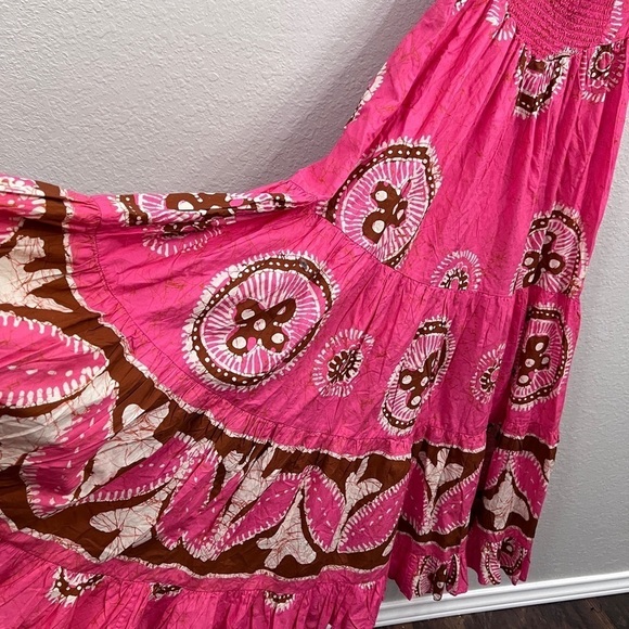 Anthropologie Love The Label Paisley Off the Shoulder Maxi Dress Pink size XS - Picture 5 of 13
